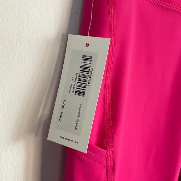 Outdoor Voices Zoom 1/2 Leggings Size XS Winecup Pink